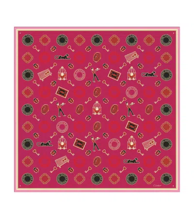 Cartier Silk Diabolo De  Scarf In Pink