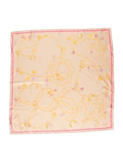Pre-owned Cartier Silk Floral Print Scarf In Neutral