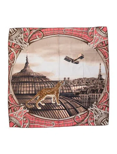 Pre-owned Cartier Silk Graphic Print Scarf In Pink