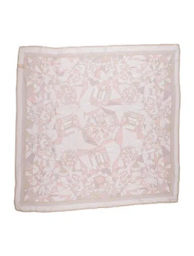 Pre-owned Cartier Silk Graphic Print Scarf In Pink