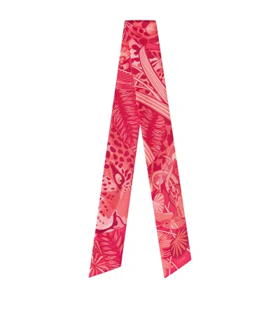 Cartier Silk Panthère De  Scarf In Red