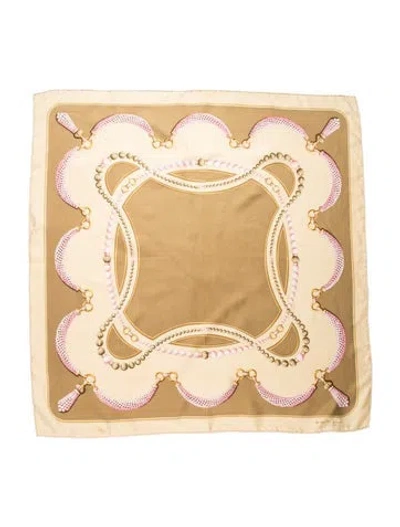 Pre-owned Cartier Silk Patterned Scarf In Neutrals