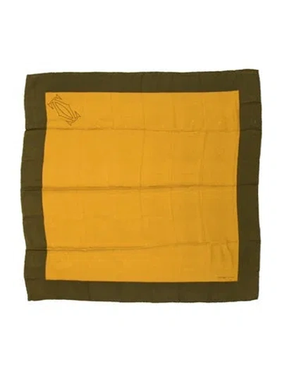 Pre-owned Cartier Silk Patterned Scarf In Yellow