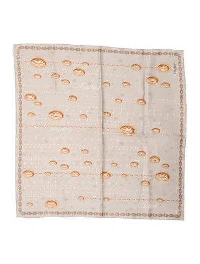 Pre-owned Cartier Silk Printed Scarf In Black