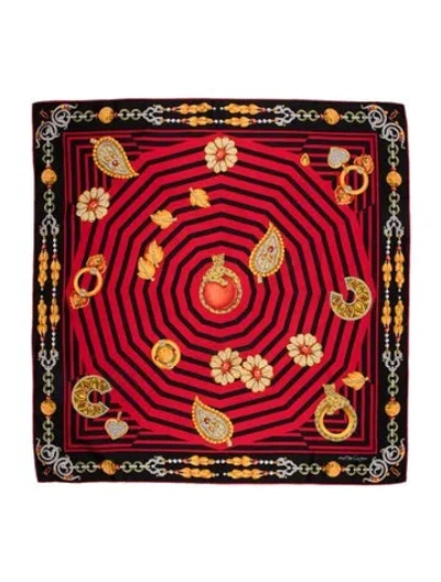 Pre-owned Cartier Silk Printed Scarf In Black