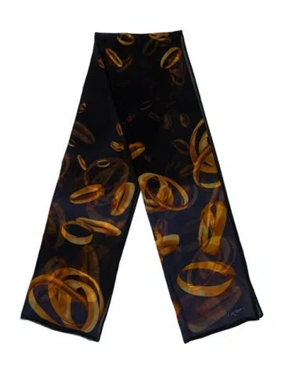 Pre-owned Cartier Silk Printed Scarf In Black
