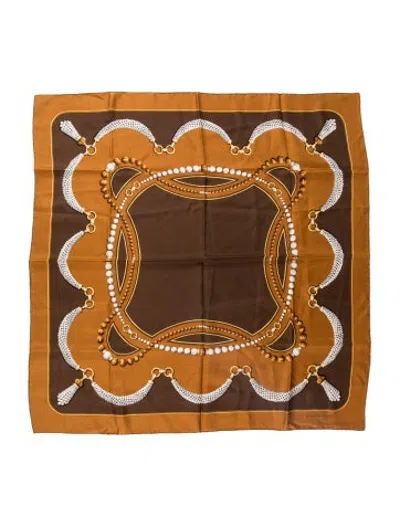 Pre-owned Cartier Silk Printed Scarf In Black