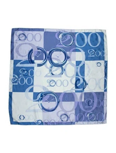 Pre-owned Cartier Silk Printed Scarf In Blue