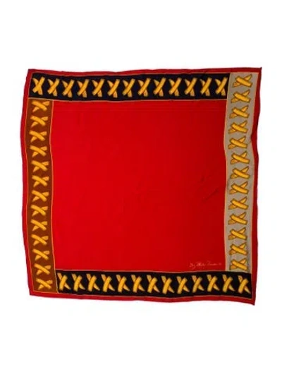 Pre-owned Cartier Silk Printed Scarf In Red