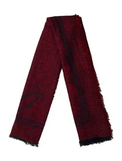 Pre-owned Cartier Silk Striped Shawl In Red