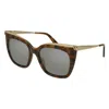 Cartier Silver Cat Eye Ladies Sunglasses Ct0030s 004 53