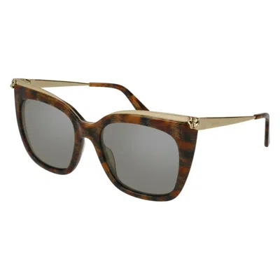 Cartier Silver Cat Eye Ladies Sunglasses Ct0030s 004 53