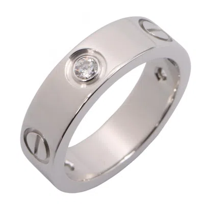 Pre-owned Cartier Silver Clear White Gold (18k) Band Ring ()