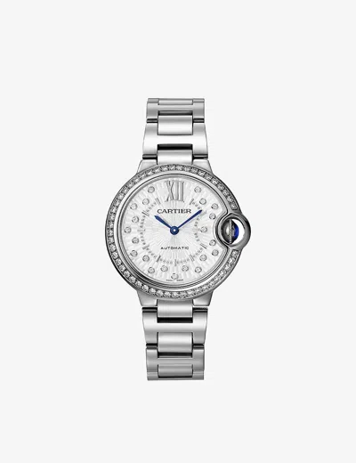 Cartier Silver Crw4bb0035 Ballon Bleu De Stainless-steel And 0.57ct Diamond Automatic Watch