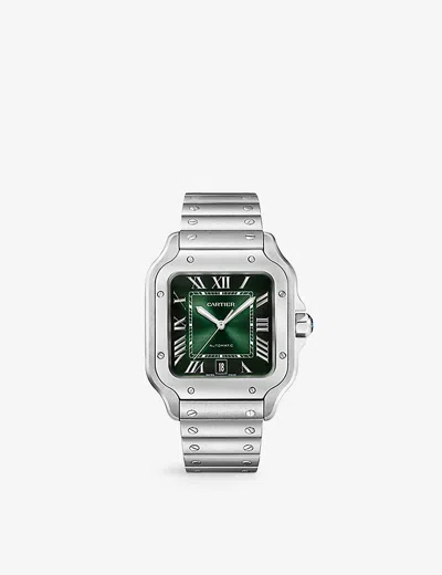 Cartier Silver Crwssa0074 Santos De Large Steel Automatic Watch