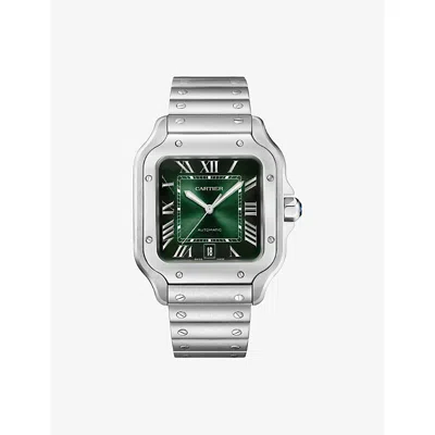 Cartier Silver Crwssa0095 Santos De  Large Steel Automatic Watch