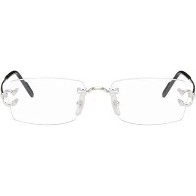 Cartier Silver 'décor C Classique De ' Glasses In Metallic