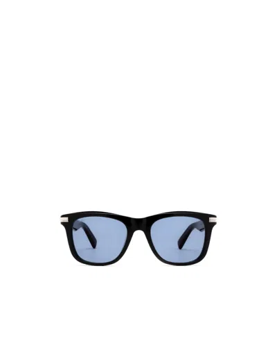 Cartier Silver-detail Square-frame Sunglasses In Blue