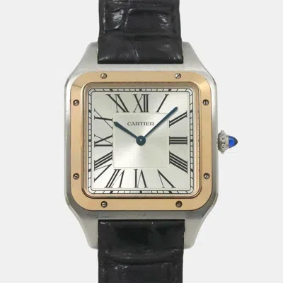 Pre-owned Cartier Silver Pg Santos Dumont Xl Men's Watch