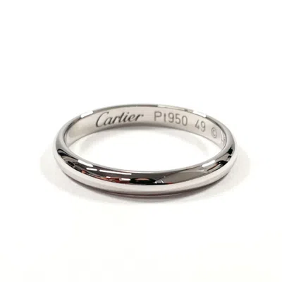 Pre-owned Cartier Silver Platinum 950 Band Ring ()