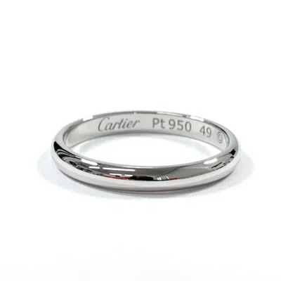 Pre-owned Cartier Silver Platinum 950 Band Ring ()