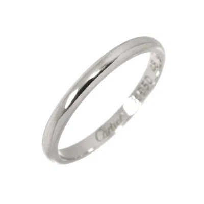 Pre-owned Cartier Silver Platinum 950 Band Ring ()
