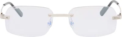 Cartier Silver 'première De ' Sunglasses In White