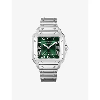 Cartier Silver Santos De  Medium Steel Automatic Watch