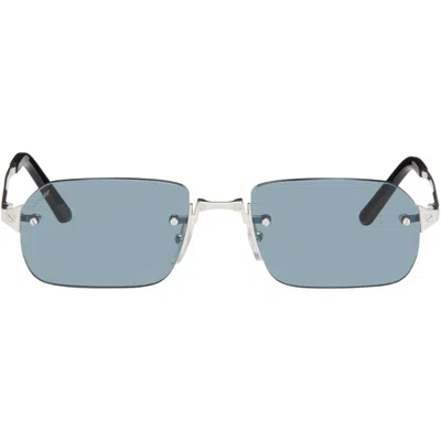 Cartier Silver 'santos De ' Sunglasses In Orange