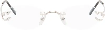 Cartier Silver Signature C Optical Glasses In Metallic
