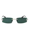 Cartier Silver-silver-green Metal Sunglasses
