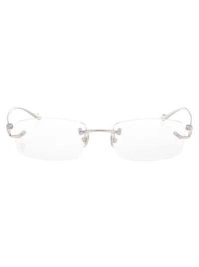 Cartier Silver Silver Transparent Metal Glasses In White