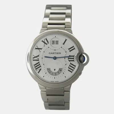 Pre-owned Cartier Silver Stainless Steel Ballon Bleu 3194 Quartz Women's Wristwatch 38.5 Mm