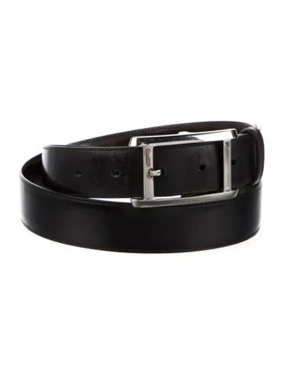 Pre-owned Cartier Skinny Leather Belt In Black