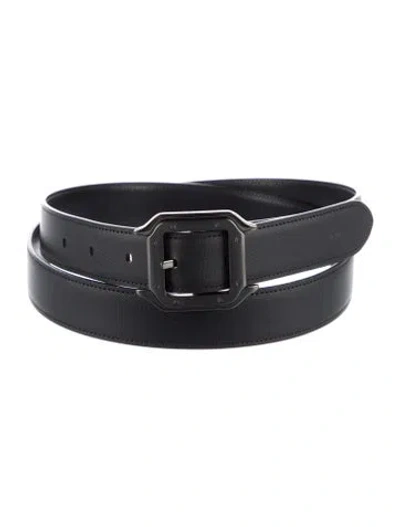 Pre-owned Cartier Skinny Leather Belt In Black