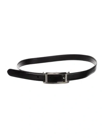 Pre-owned Cartier Skinny Leather Belt In Black
