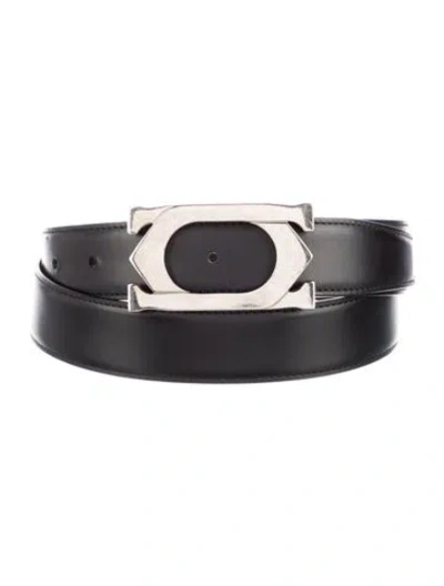 Pre-owned Cartier Skinny Leather Belt In Black/brown
