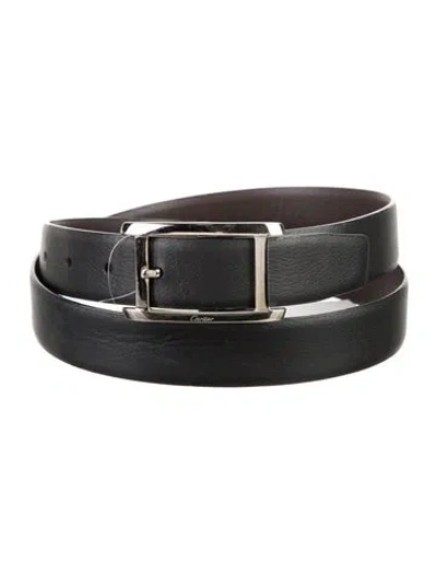 Pre-owned Cartier Skinny Leather Belt Kit In Brown