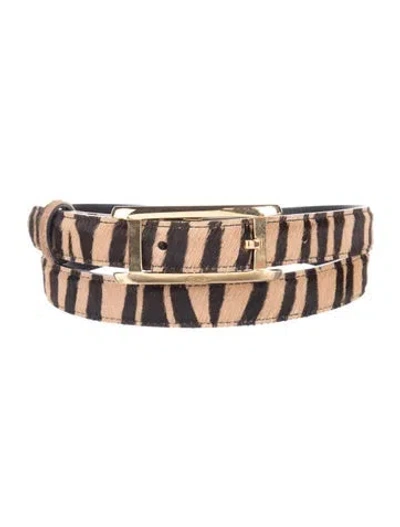 Pre-owned Cartier Skinny Ponyhair Belt In Brown
