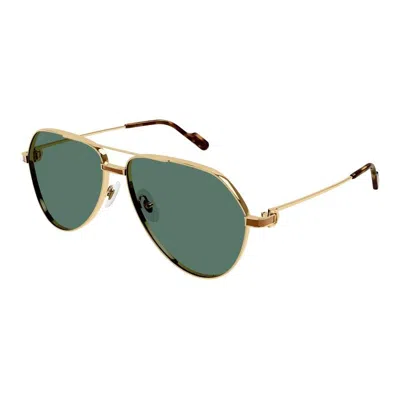 Cartier Sleek And Stylish Metal Sunglasses For Men In Gold