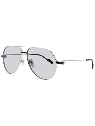 Cartier Sleek Metal Frames Sunglasses In Gray