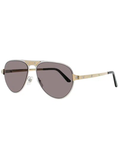 Cartier Sleek Metal Sunglasses For Men In Gold