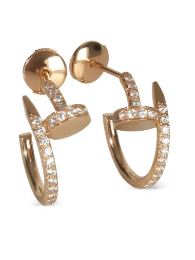 Pre-owned Cartier Small Juste Un Clou Diamond Earrings In Pink