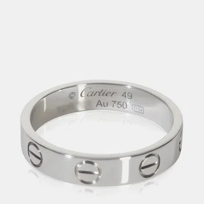 Pre-owned Cartier Small Love 18k White Gold Ring Eu 49