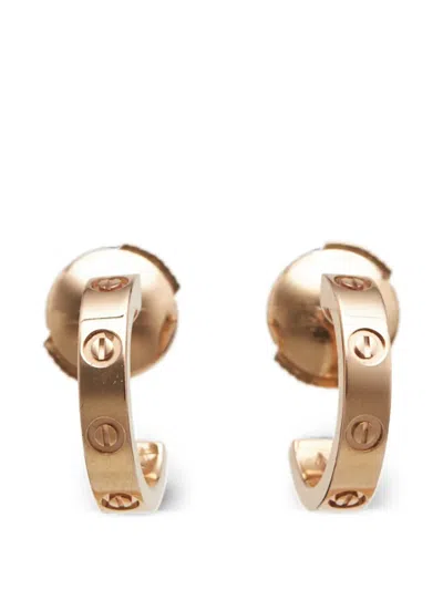 Pre-owned Cartier Small Love Hoop Earrings In Pink