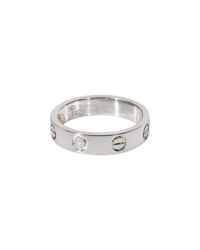 Cartier Small Model Love 18k 0.04 Ct. Tw. Diamond Ring (authentic Pre-loved) In Metallic