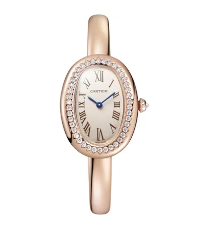 Cartier Crwjba0041 Baignoire Small 18ct Rose-gold And 0.48ct Brilliant-cut Diamonds Quartz Watch In Rose Gold