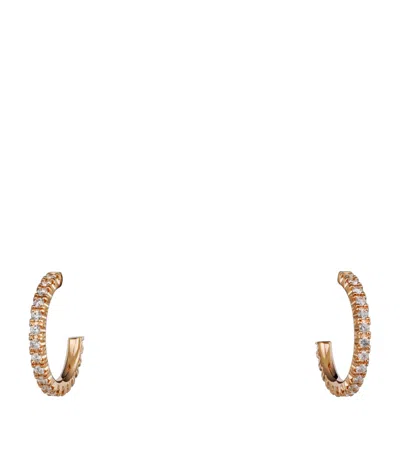 Cartier Small Rose Gold And Diamond Étincelle De  Hoop Earrings