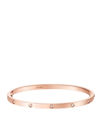 Cartier Womens Rose Gold Love Medium 18ct Rose-gold And 0.19ct Diamond Bracelet