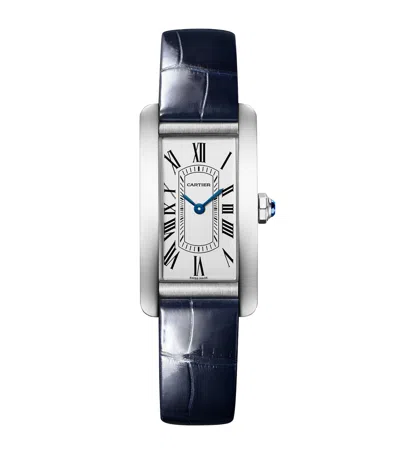 Cartier Small Stainless Steel Tank Américaine Watch In Metallic